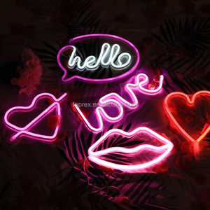 TOPREX Custom Holiday Decorations Desktop Battery Powered Pink Heart Night Light Hollow Love 12v Smd <strong>Led</strong> Neon String Lights - Product Image 4