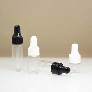 Venta al por mayor 1mL 5ml Frasco de vidrio cuentagotas Muestra portátil Vacío Claro Ámbar Aceite esencial Cuidado DE LA PIEL 2ml 3ml Envase cosmético - Product Image 1