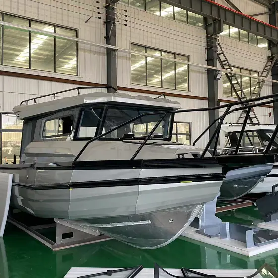 7.5m 25ft Allsea easycraft चीन कारखाने गहरी वी पीपे का पुल पतवार गति खेल एल्यूमीनियम अपतटीय मछली पकड़ने की नाव के लिए बिक्री