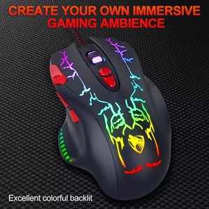 TWOLF G550 Mouse da gioco cablato 8 pulsanti retroilluminati programmabili RGB 7200DPI luce ottica LED USB destra Opt per PC giochi per Computer - Product Image 4