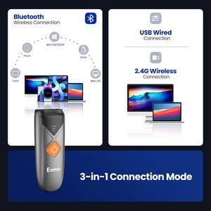 Eyoyo 1D 2D 3-in-1ミニワイヤレス有線BluetoothバーコードリーダーAndroid OS用在庫バーコードスキャナー - Product Image 2