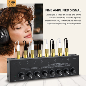 Amplificador de recepción de Audio estéreo de monitoreo de auriculares Hi-Fi profesional amplificador de auriculares de 8 canales - Product Image 4