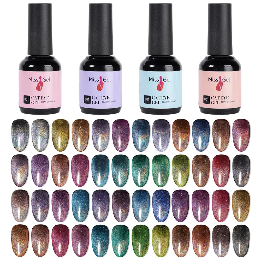 Missgel 48 Mischfarbe Glitter Fantasy Sprite Cat Eye Gel OEM langlebige Handelsmarke Hema Free UV Gel Nagellack