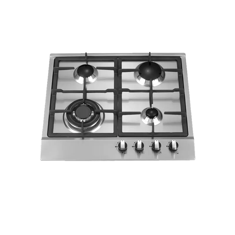 Appareils de cuisine ménagers, plaque de cuisson à gaz à 4 brûleurs en acier inoxydable intégrée