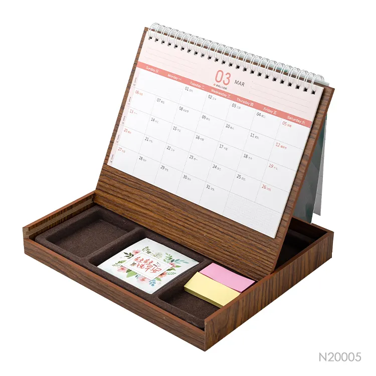 Mini Pad amigable con la impresión ecológica, soporte de bloc de notas genérico personalizado, 2022, mesa de madera, calendario de escritorio con notas adhesivas, 2023-2022