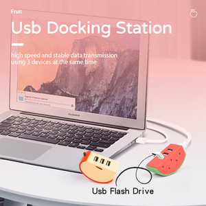 Regalo personalizado divertido lindo frutas Usb Hub diseño USb 2,0 transferencia de datos 3 puertos adaptadores 3,0 Usb Hub