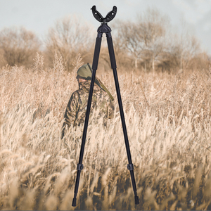 Đen 2 chân săn bắn Gậy nhôm nhẹ săn bắn chân máy đứng V ách Chân Máy Chụp phần còn lại - Product Image 5