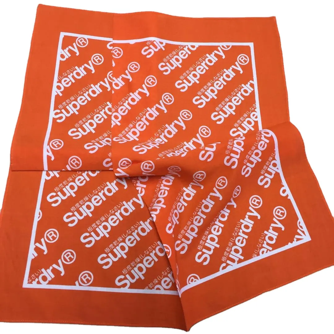 Custom printing 100% cotton square bandanas with logo