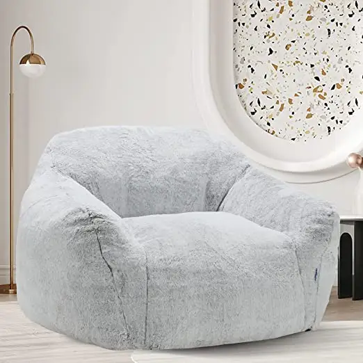 Bean Bag Chair Sofa High-Density Foam Filled Sofa Chair Large Lazy BeanBag Sofa with Armrests for Living Room