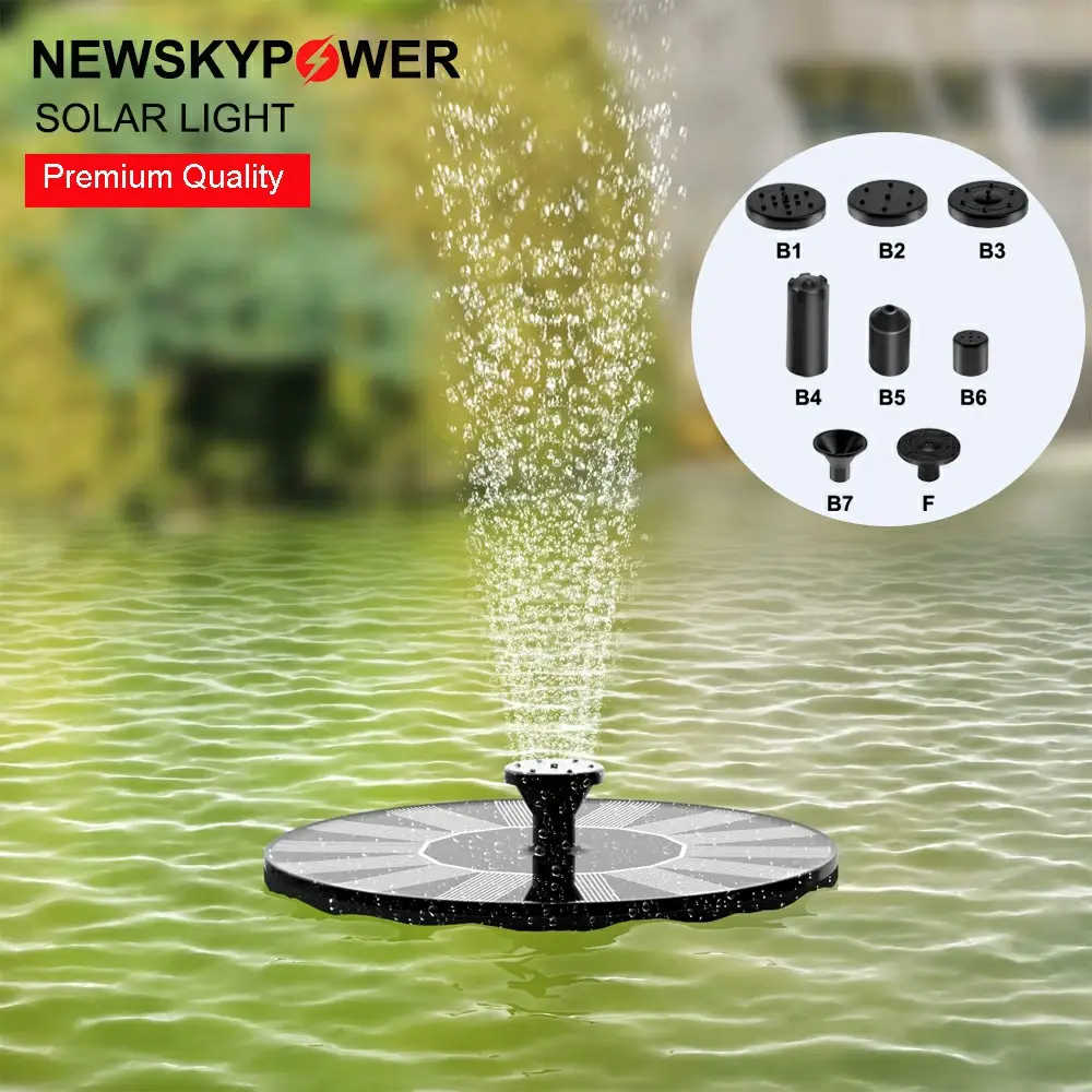 Barato al aire libre impermeable IP68 Mini pájaro baño Solar DC Motor Flotante fuente de agua bomba para jardín piscina estanque paisaje