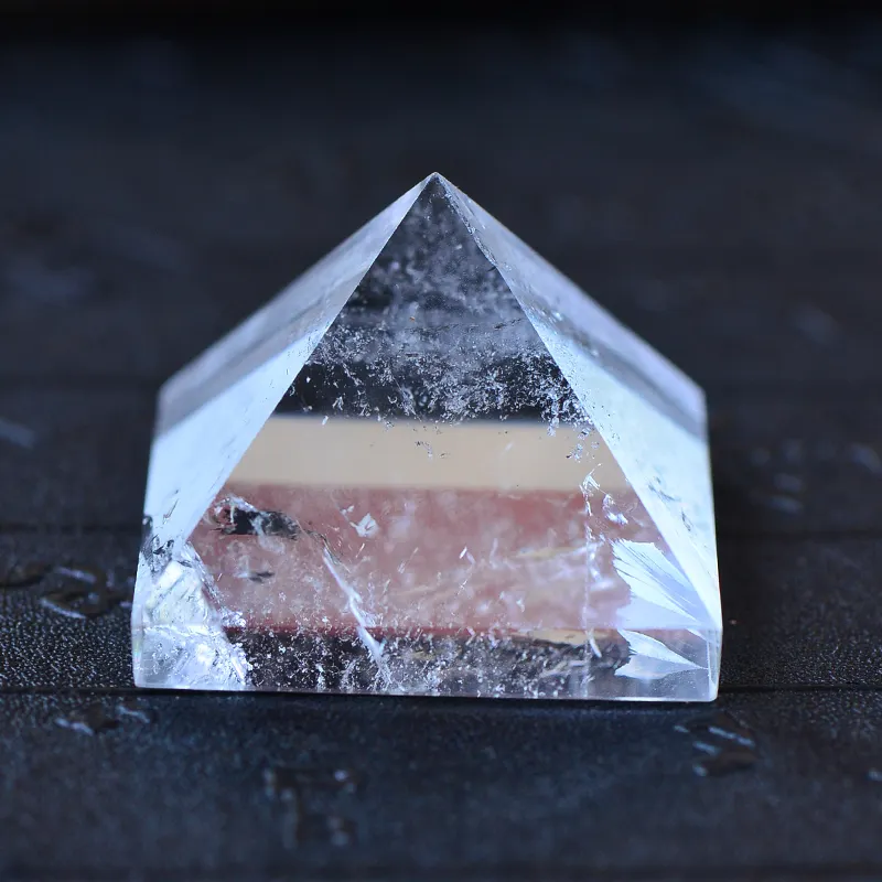 Pirámide de cuarzo transparente para curación, modelo de pirámide para curación espiritual, cristal para cantar