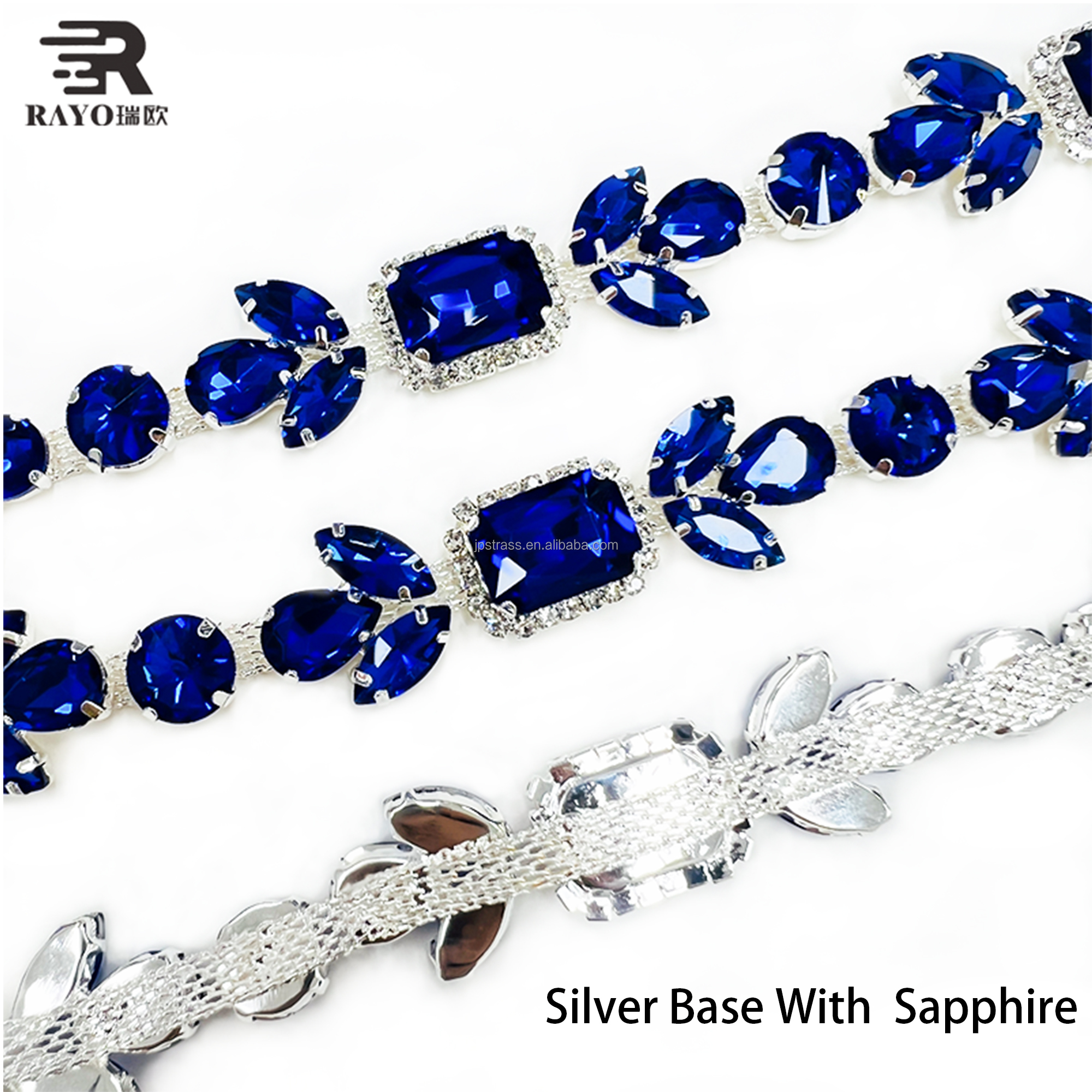 Silver base with sapphire