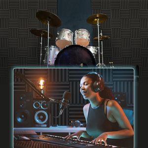 Jber 24 gói 5x30x30 cm 2-inch dày tự dính Acoustic tường paddings âm thanh bằng chứng tấm xốp âm thanh màu đen nhà văn phòng Studio - Product Image 2