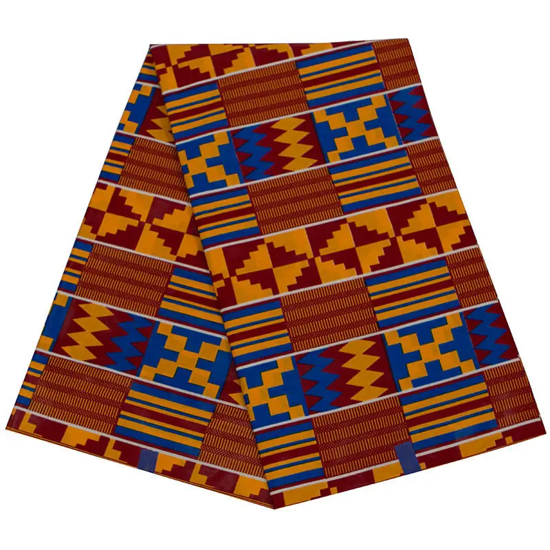 Toptan afrika Ankara balmumu 6 metre Kitenge kumaş % 100% pamuk balmumu baskı balmumu Kente bez giyim için gana kumaşlar