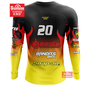 デジタルプリント高視認性カラーBMXレーシングジャージ長袖モトクロスシャツ