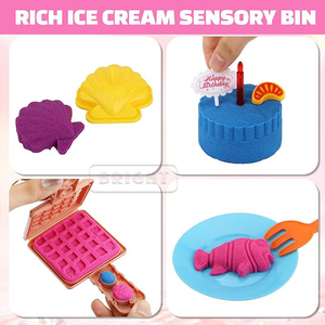 Sahil kids 'yaz yumuşak kil kum oyuncak DIY kinetik eğitim plastik modelleme aksesuar çantası için ışık ilgi çekici oyun - Product Image 4