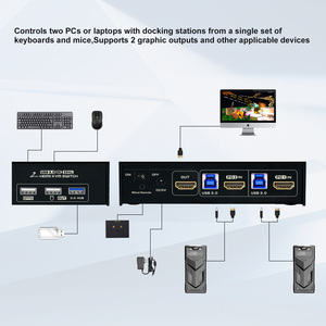 JideTech <strong>2</strong> Port HDMI <strong>KVM</strong> <strong>Switch</strong> 8K@60Hz with Input Cables Digital Display and Wired Remote USB 3.0 Hub for <strong>2</strong> <strong>Computers</strong> <strong>1</strong> <strong>Monitor</strong> - Product Image 3