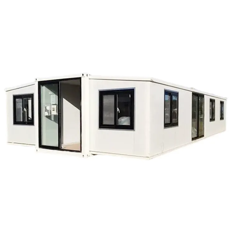 Hurricane Proof 20ft 40ft Prefab Expandable Container House Steel Portable Prefabricated Villa 2 Bedroom With Bathroom