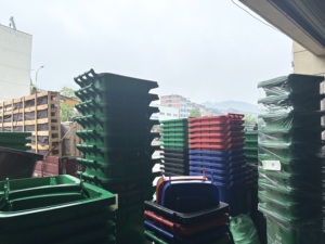 660L 1100 Litre açık depolama kovası HDPE PP plastik kamu çöp toplama çöp kutuları açık üst tekerlekler ile - Product Image 5