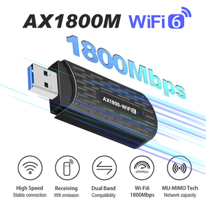 1800Mbps USB3.0 WiFi 6适配器802.11AX AX1800 2.4G 5ghz双频无线WiFi6加密狗网卡局域网RTL8832AU Win7 10 11 - Product Image 3