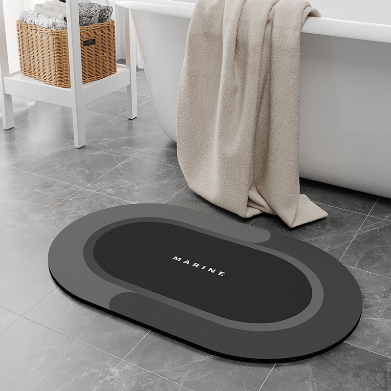 Diatomaceous earth bathroom mat - Morandi square dark gray