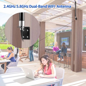 2.4/5.8GHz MIMO OMNI เสาอากาศไฟเบอร์กลาส10dBi ระยะไกล10กม. สำหรับเราเตอร์ WiFi PCI-E การ์ดเครือข่าย - Product Image 3