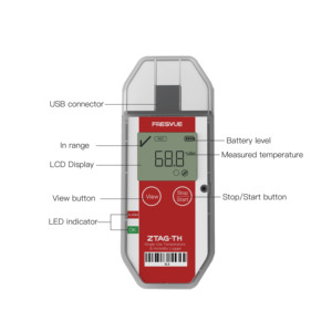 Registrador de datos de temperatura USB de diente azul inalámbrico IP67 a prueba de agua OEM para registrador de temperatura de transporte - Product Image 1