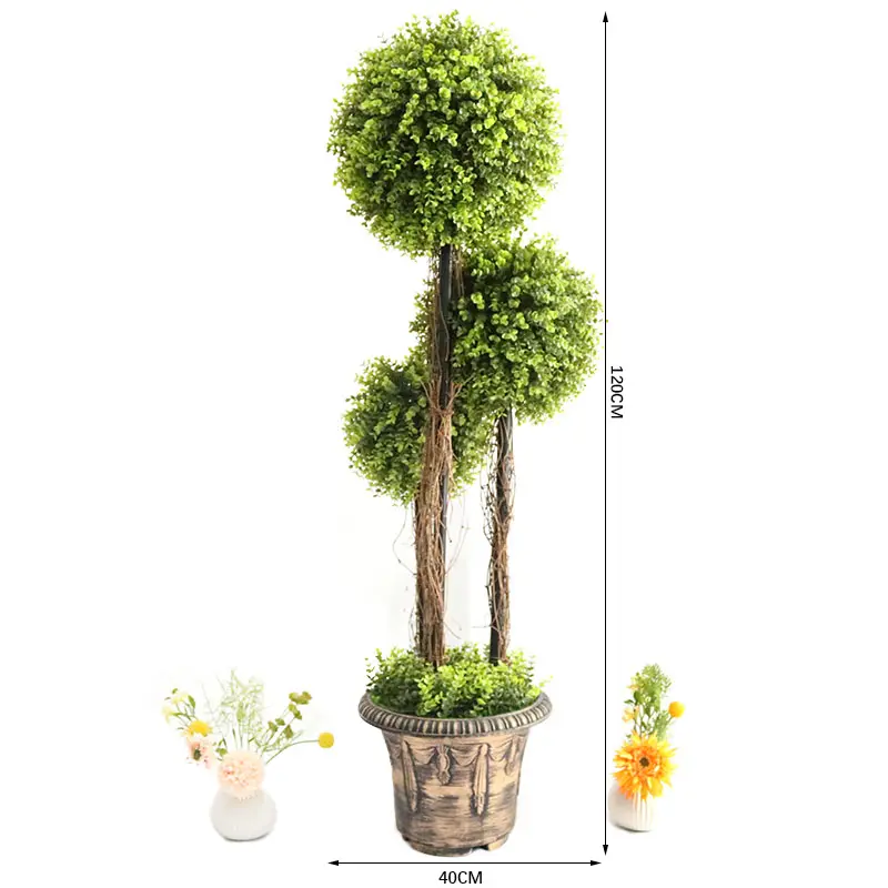 Maceta de plástico para plantas de topiario, bonsái de árbol artificial para decoración interior y exterior