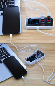 Hızlı şarj LCD ekran ve C tipi portu ile USB şarj aleti 40W çoklu 3.0 8-Port masaüstü PD hızlı şarj istasyonu - Product Image 5