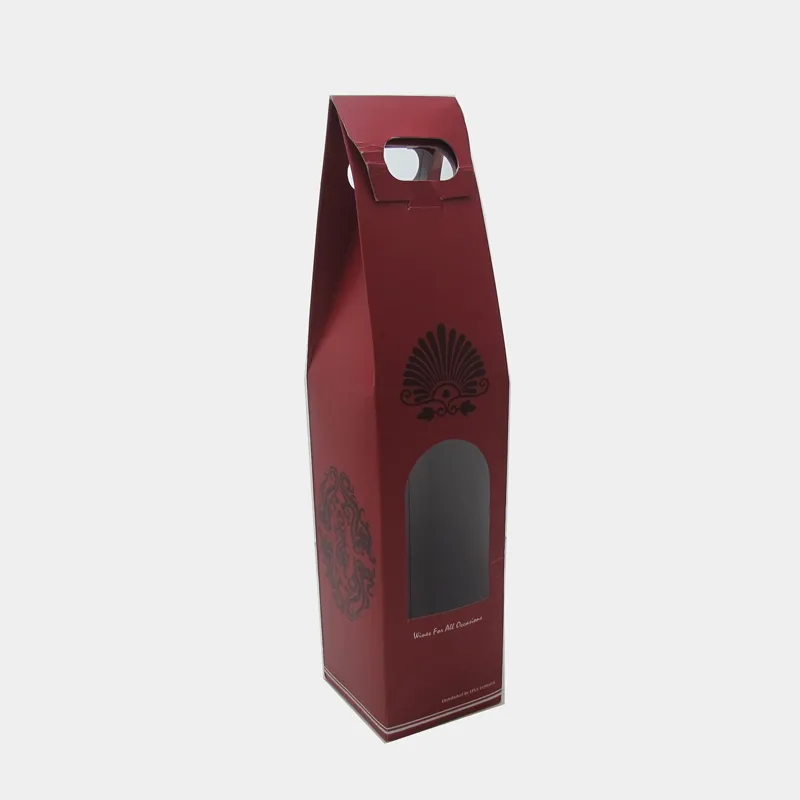 Custom Single Glass Bottle Cardboard Display Wine Gift Packaging Paper Wine Box