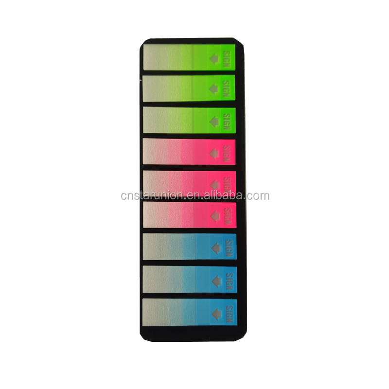 3 colores de gradiente pestañas planas (180 hojas) color mezclado