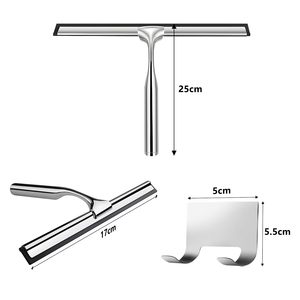 Silicone fenêtre raclette douche essuie-glace support pas de perçage requis nettoyage salle de bain cuisine voiture verre maison-polyvalent nettoyant - Product Image 2