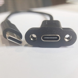 Usb 2.0 3.0 C型微型B母螺钉面板安装到USB C微型B公直角适配器扩展电缆 - Product Image 2
