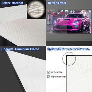 Pantalla de marco fijo con bisel ultrafino de 1cm, tela 8K con sonido acústico, tejido blanco, pantalla de proyección acústicamente transparente - Product Image 5