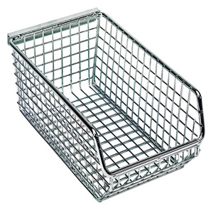 Örgü yığını ve asmak kutusu dikdörtgen, istiflenebilir, arka askı, krom - Product Image 1