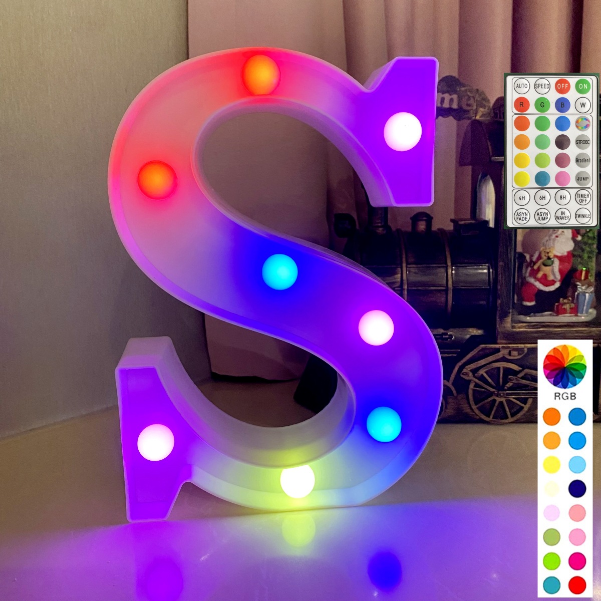 Colorful synchronous remote control white bottom letter: s