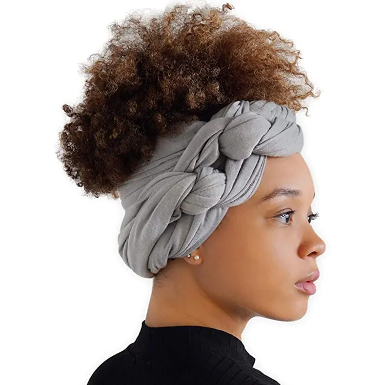 Pañuelo de algodón elástico para la cabeza, Hijab largo, a la moda