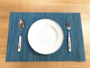 餐垫耐热防滑餐垫可水洗耐用聚氯乙烯乙烯基编织桌垫矩形餐垫 - Product Image 5