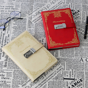 Cuaderno de cuero PU A5 con logotipo personalizado, cuaderno multifuncional con bloqueo de contraseña - Product Image 3