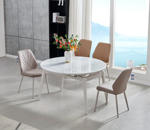 2024 Popular Factory Home Furniture Dining Room <strong>Table</strong> Set Modern <strong>Design</strong> <strong>Rotary</strong> Expansion Round Dining <strong>Table</strong> With Chairs