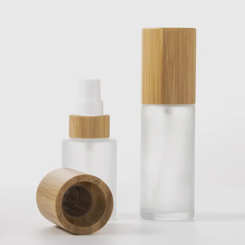 Biodegradável embalagens de cosméticos frascos de creme natural de madeira de bambu de luxo