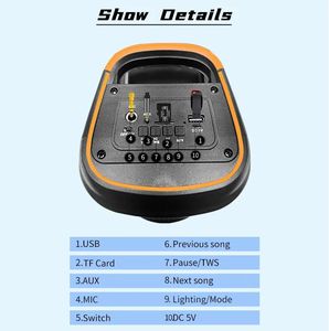 UAL 4 Inch araoke Ox reless ireless 5,0 iigh ower peaker peith Riiights upupports M/TB B/Tuncuncunc/ TWuncunc - Product Image 6