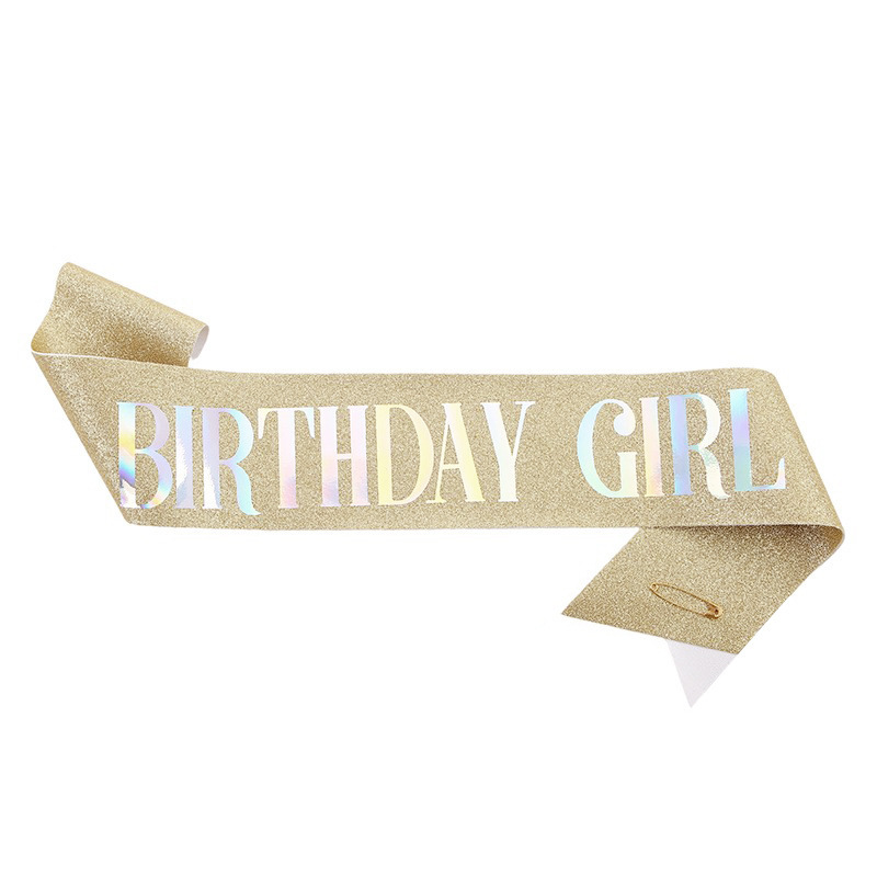 Golden glittering birthday girl