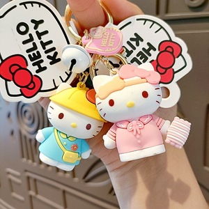 Dễ thương Silicone thép không gỉ kim loại thân thiện với cao su móc khóa cho Sanrio <span class=keywords><strong>Hello</strong></span> <span class=keywords><strong>Kitty</strong></span> ăn Nhật ký giữ đồng xu Keychain - Product Image 3