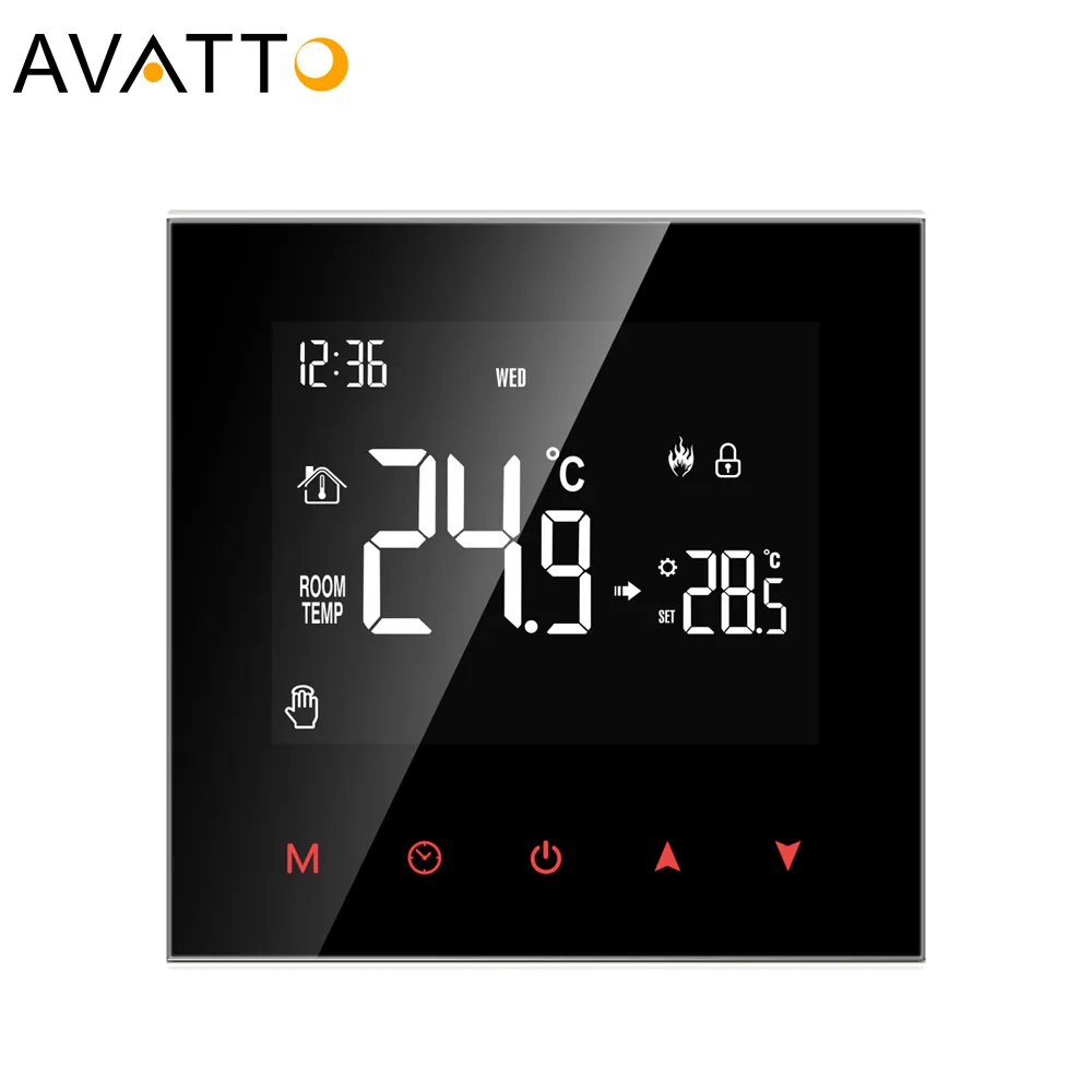 Avatto LCD Temperatura digital Termostato tradicional Funcional Calefacción eléctrica por suelo radiante Termostatos no inteligentes