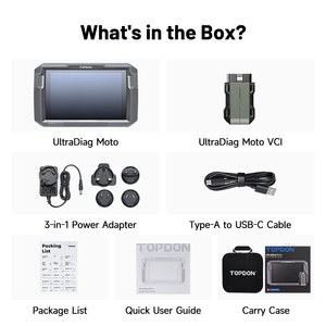 Диагностический сканер TOPDON UltraDiag Moto для 80 мотоциклетных марок, комплексные функции обслуживания, полная диагностика двигателя. - Product Image 6