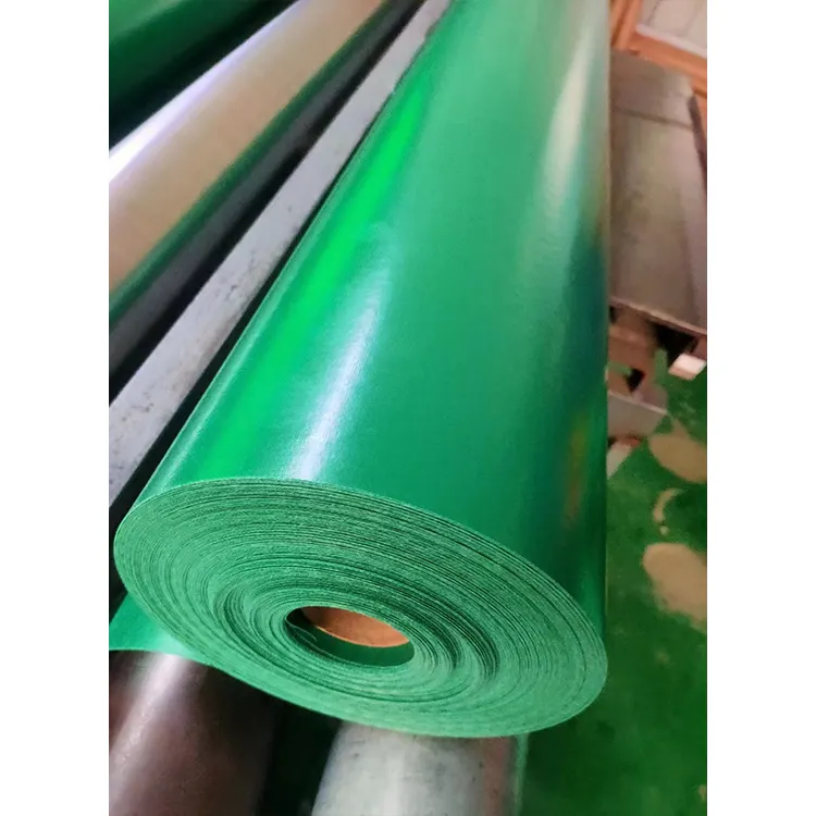 Không thấm nước PVC tarps 500gsm màu xanh lá cây màu PVC Tarpaulin CuộN PVC Vinyl tráng bạt trong CuộN