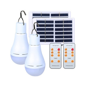 Outdoor <strong>4</strong> Modes Lighting Sensor USB Rechargeable or Solar Powered Light <strong>LED</strong> Bulb with Remote <strong>Timer</strong> for Indoor Outdoor Camping - Product Image 1