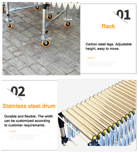 Transportador de rodillos flexible de durabilidad a largo plazo con ruedas giratorias para descarga de carga de vehículos de camiones - Product Image 3