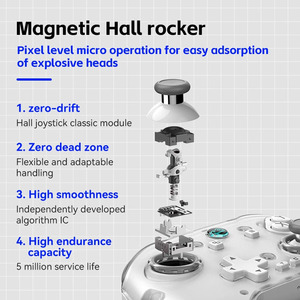 Oyun X Z04 Hall Rocker Joystick PC Android IOS için kablosuz BT5.3 Gamepad çift titreşim oyun denetleyicisi - Product Image 6